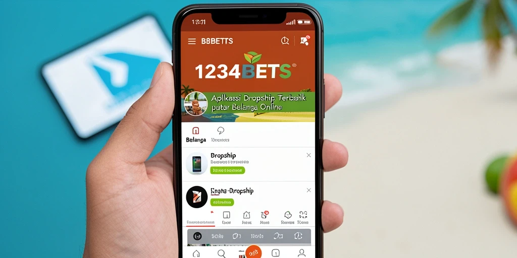 Antarmuka aplikasi 1234BETS yang memudahkan belanja Dropship.