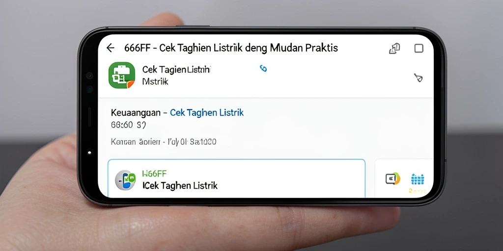 Antarmuka pengguna 666FF saat cek tagihan listrik.