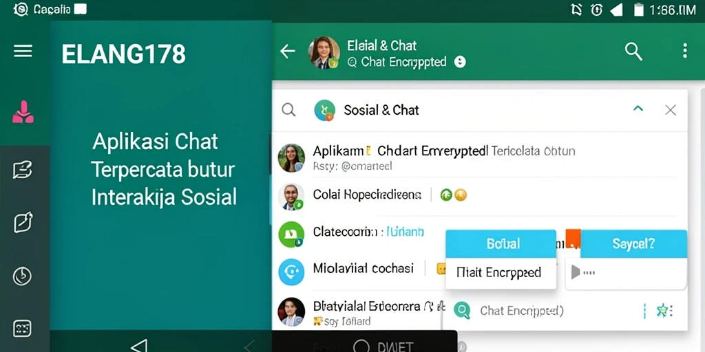 Tampilan antarmuka ELANG178 yang modern dan fungsional untuk chatting yang aman.