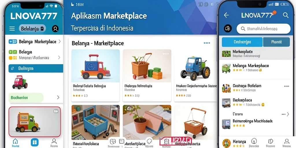 Tampilan utama LNOVA777 dengan fitur Marketplace yang menarik dan mudah diakses.