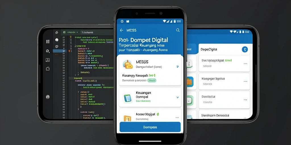 Antarmuka aplikasi Dompet Digital ME355 yang modern dan fungsional.