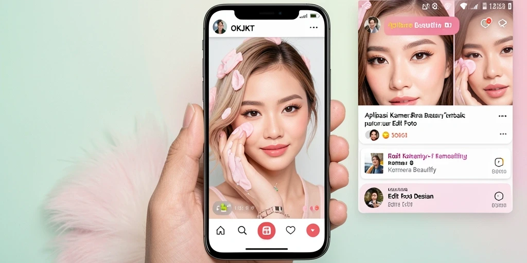 Antarmuka OKJKT yang user-friendly untuk kamera beautify.