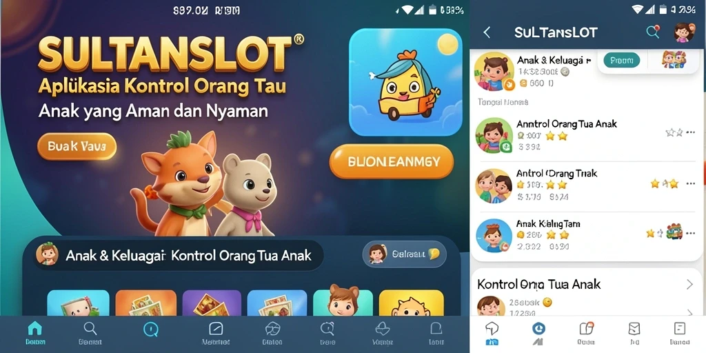Tampilan antarmuka SULTANSLOT yang ramah pengguna untuk kontrol orang tua.