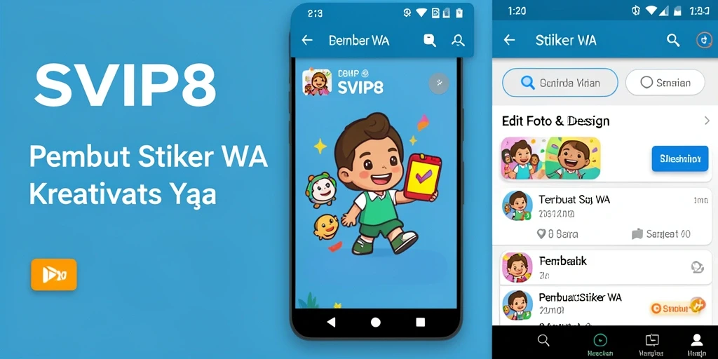 Antarmuka SVIP8 untuk membuat stiker WA yang intuitif.