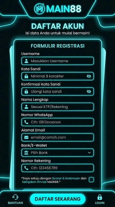 Registrasi Akun Baru Main88 di Android